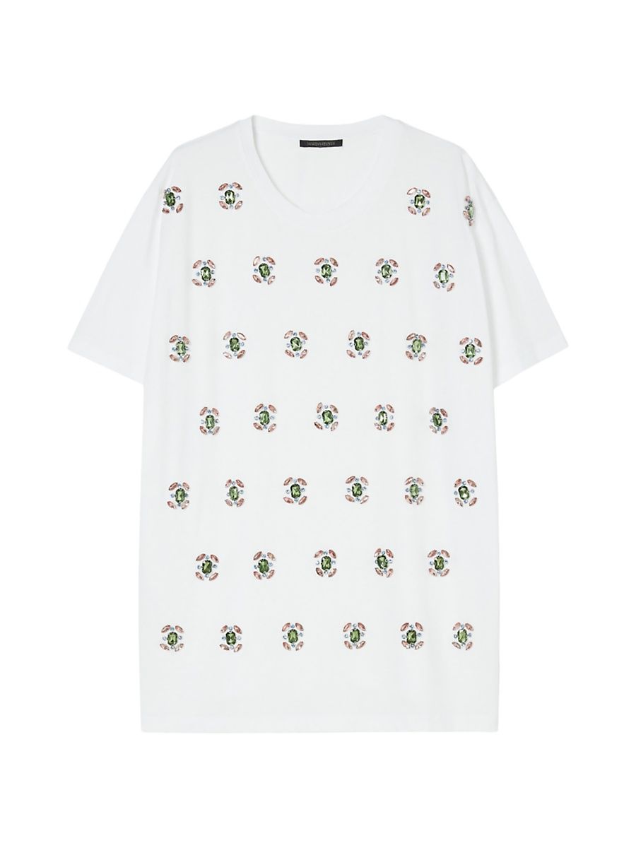 Women's Embroidered Jersey T-Shirt - Optical White - Size XXL