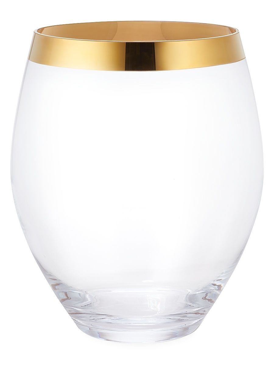 AERIN Unisex Gabriel Small Hurricane Glass - Clear Gold - Size Large