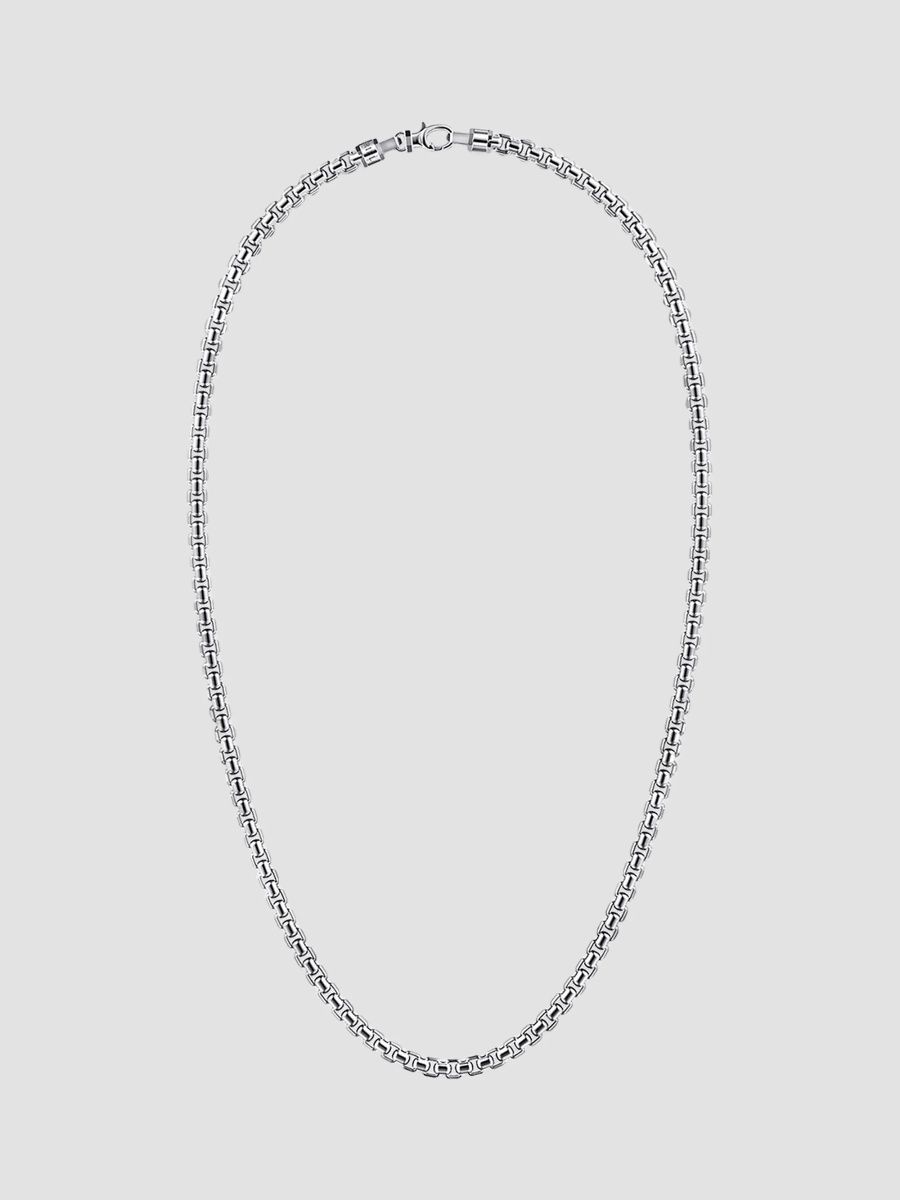 Gabriel & Co Men's Classic Sterling Silver Box Chain Necklace/5MM - Silver - Size 20