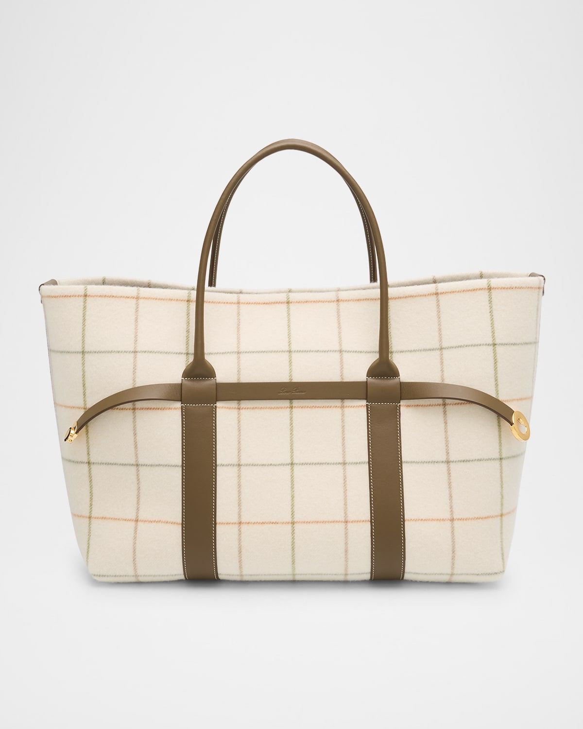 Ghiera Plaid Cashmere Belt Tote Bag