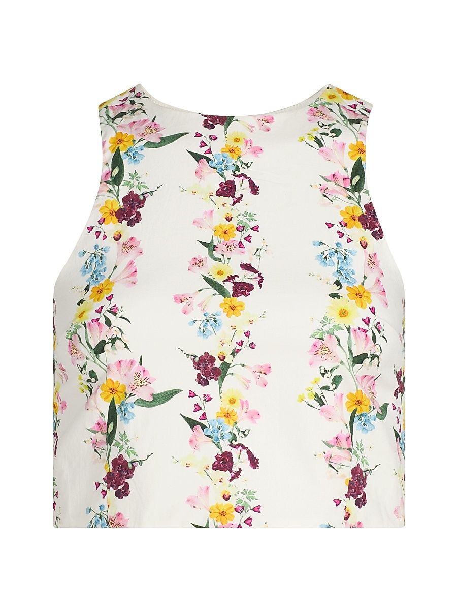 Women's Lina Satin Crop Top - Garden - Size XL