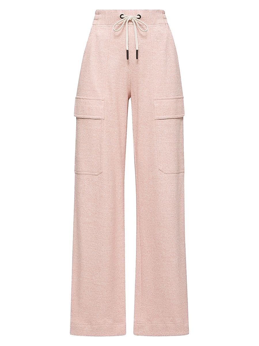 Women's Sweatpants in Linen & Cotton Blend - Pink - Size Medium