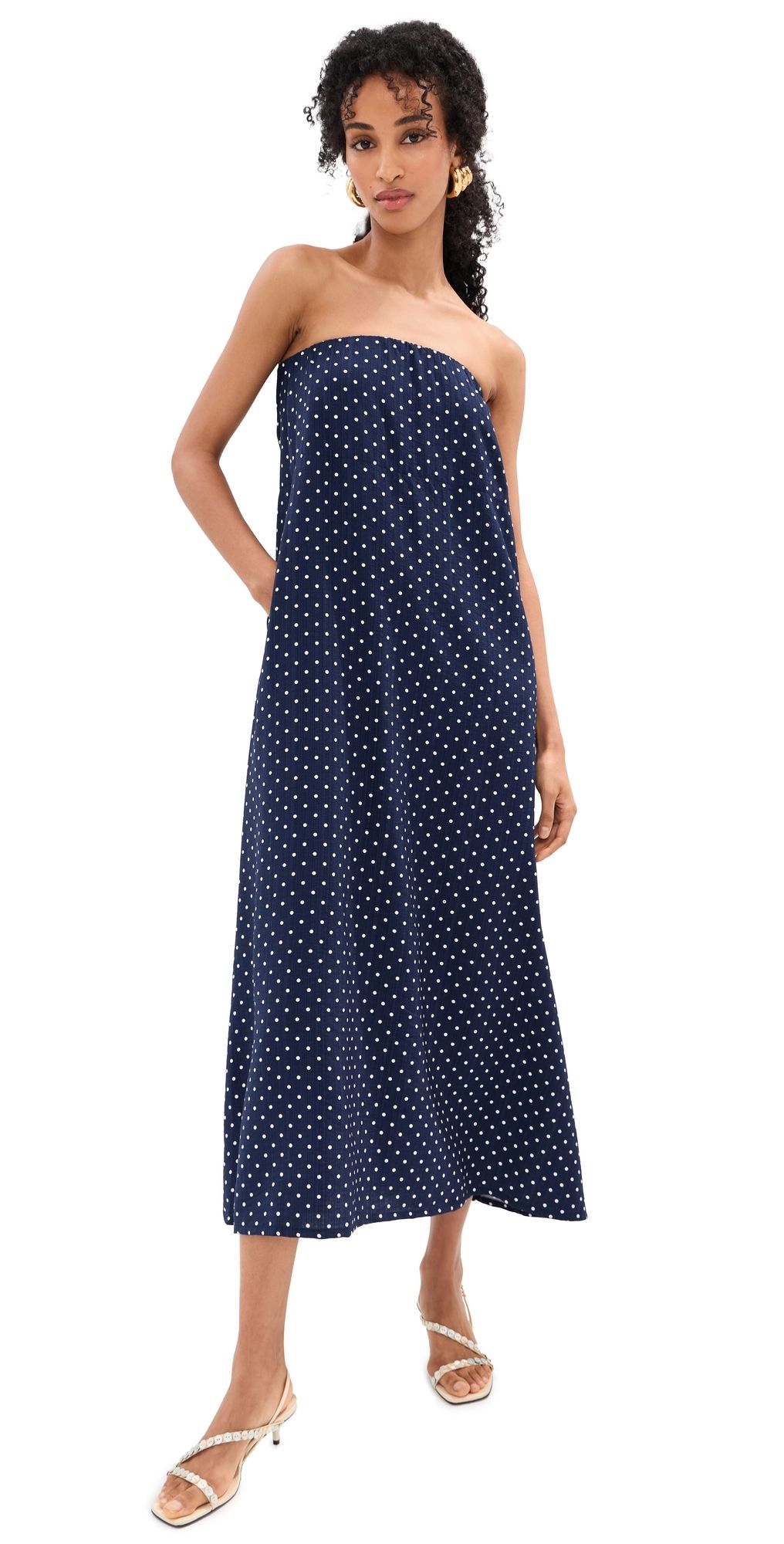 Madelynne Magnolia Maxi Dress Navy Polka Dot XXL