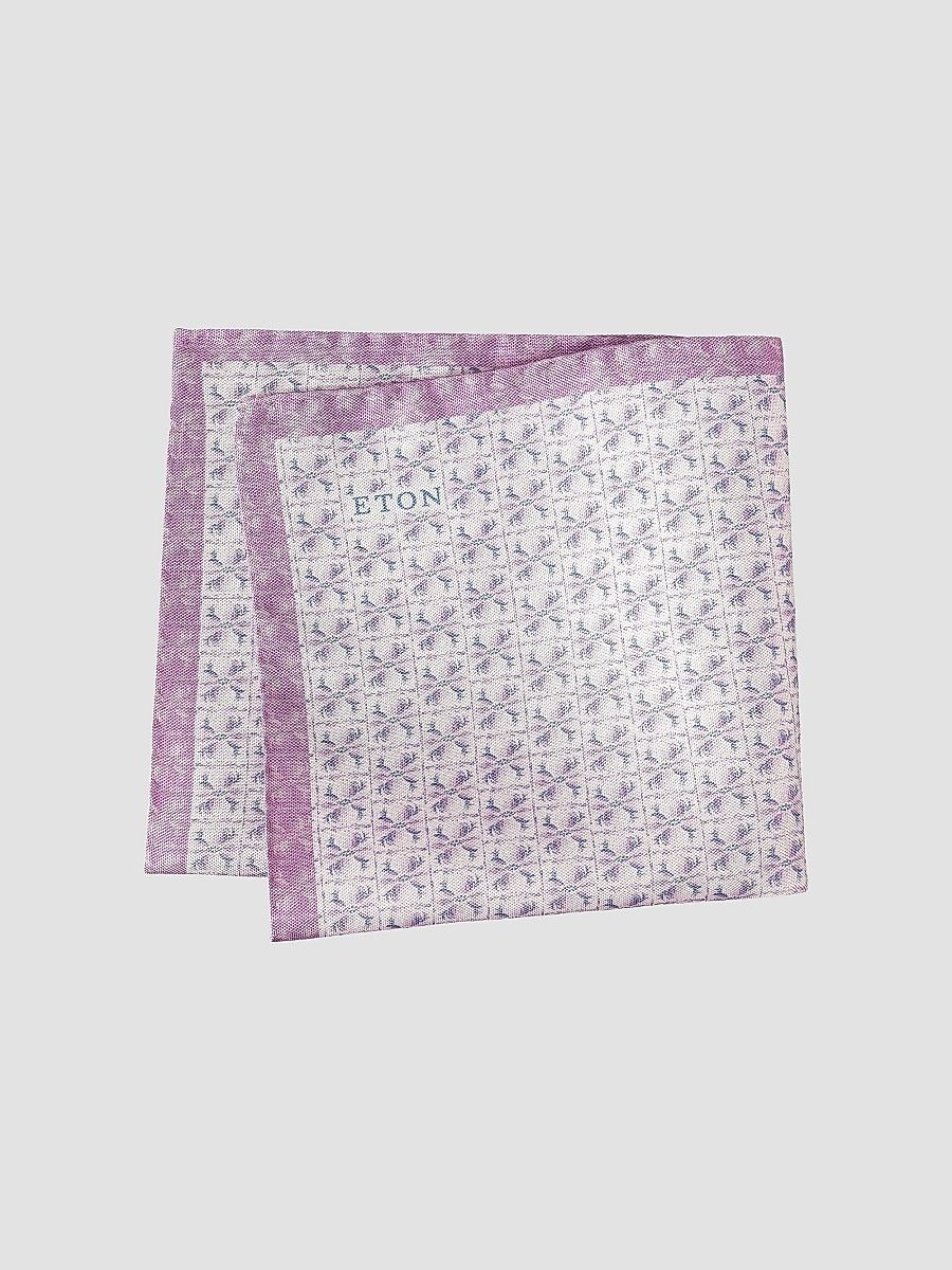 Men's Floral Panama Silk Pocket Square - Pink
