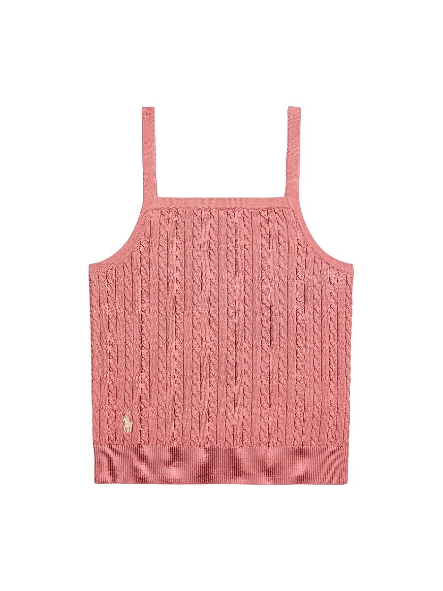 Little Girl's & Girl's Cable-Knit Cotton Tank - Desert Rose - Size 6