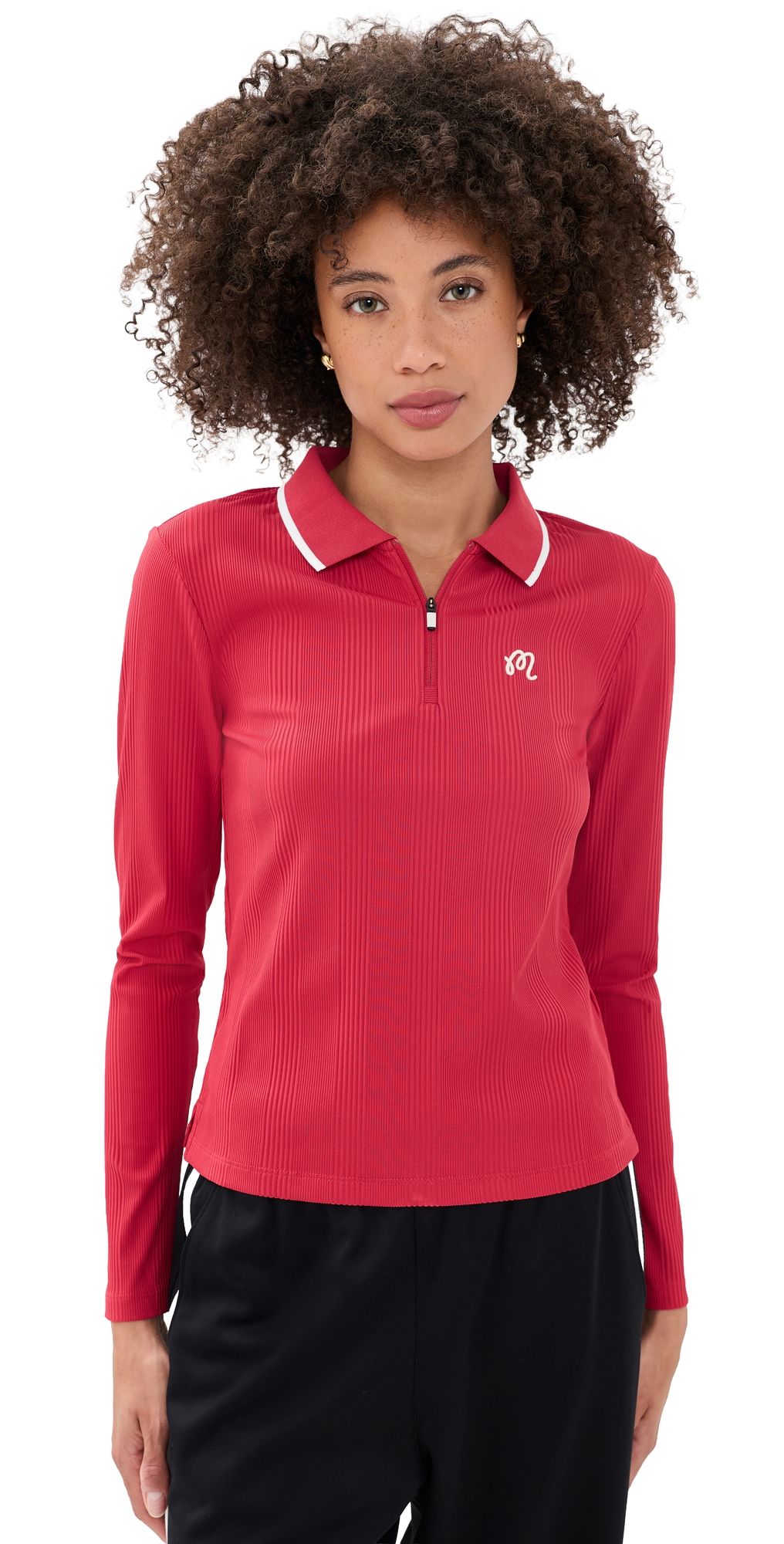 Malbon Isla Polo Top Crimson Red S