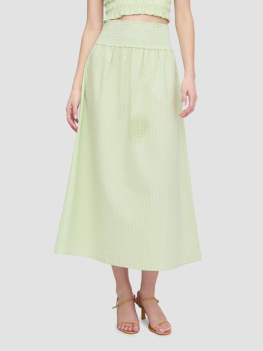 Women's The Delphine Nap Skirt - Lime Gingham - Size XXL