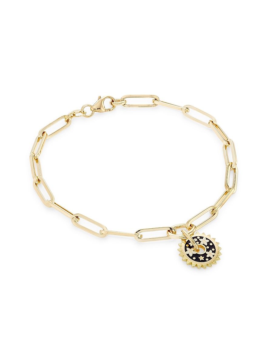 Women's Resilience Blossoms 18K Yellow Gold & Enamel Clip Chain Charm Bracelet - Yellow Gold