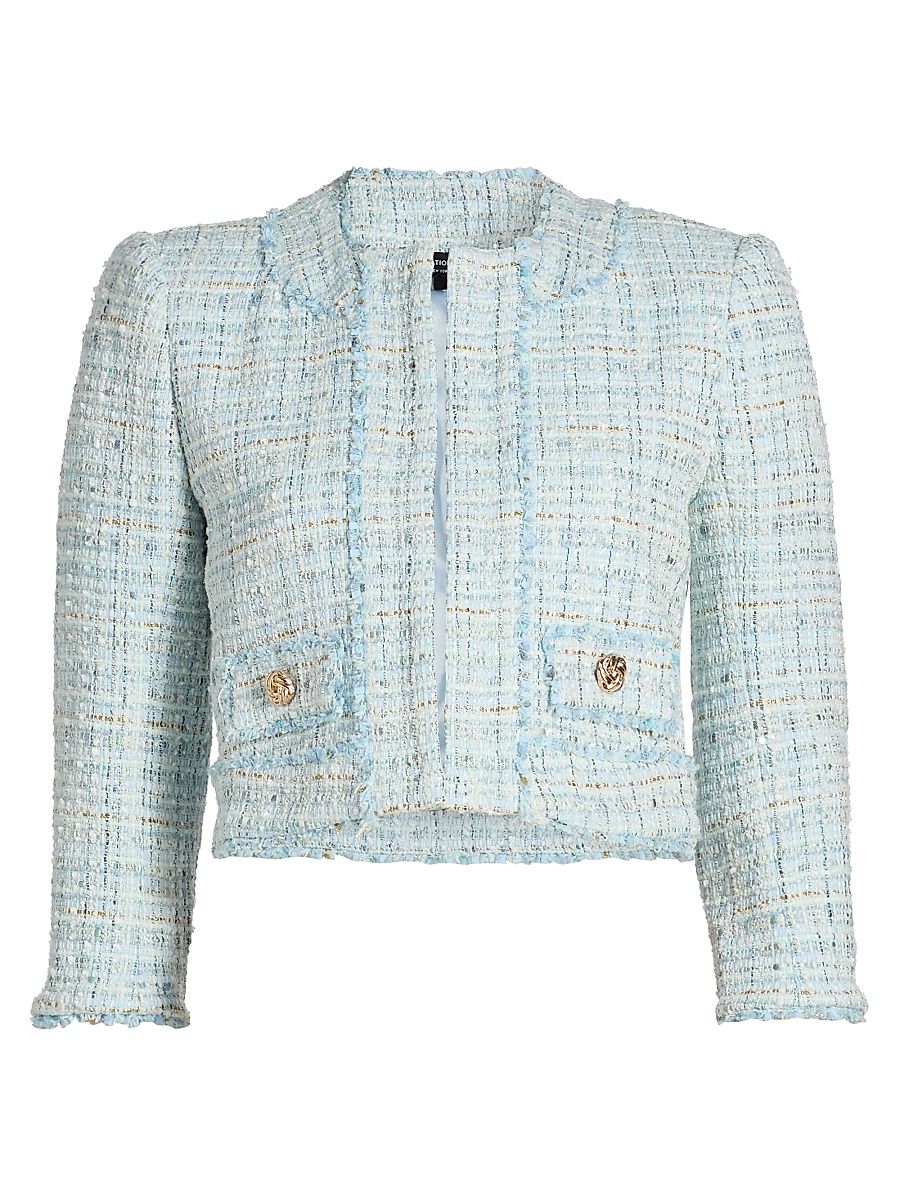 Women's Salvador Tweed Blazer - Aqua Melange - Size XL