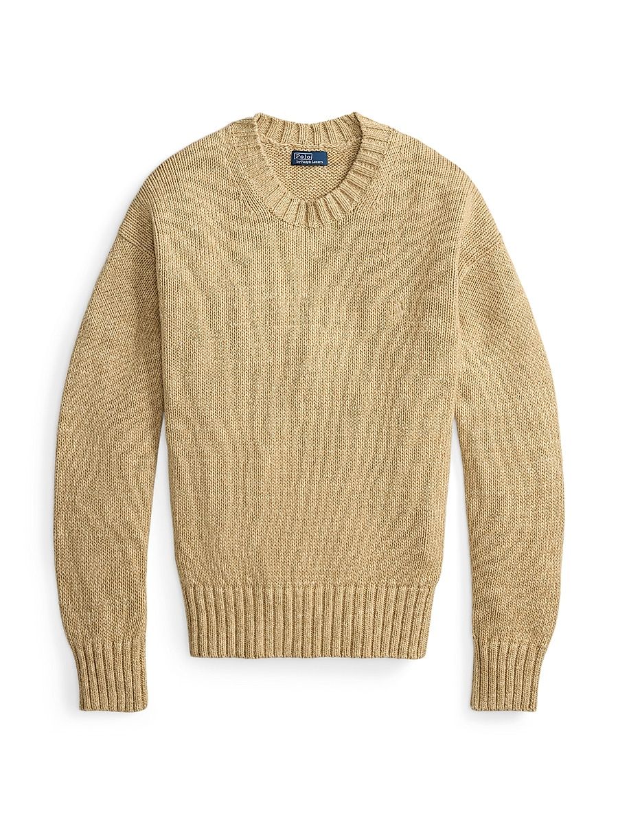 Women's Logo Cotton Sweater - Tan Heather - Size XS