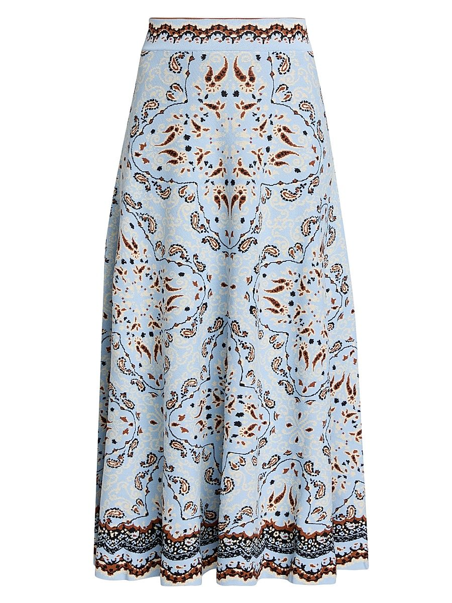 Women's Sandrine Paisley A-Line Midi-Skirt - Paisley Scarf - Size XL