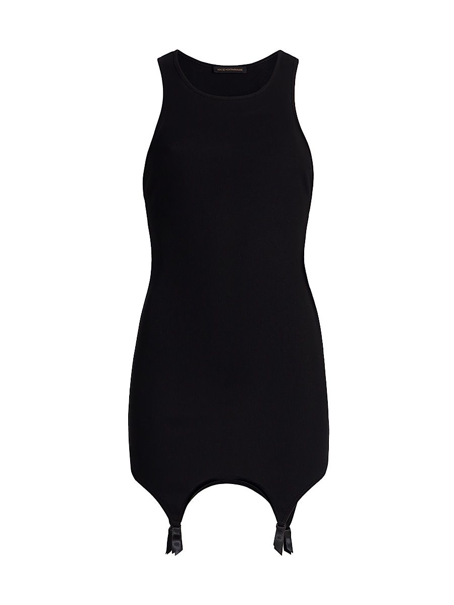 Women's Le Boy Cotton Jersey Garter Tank Dress - Black - Size XL