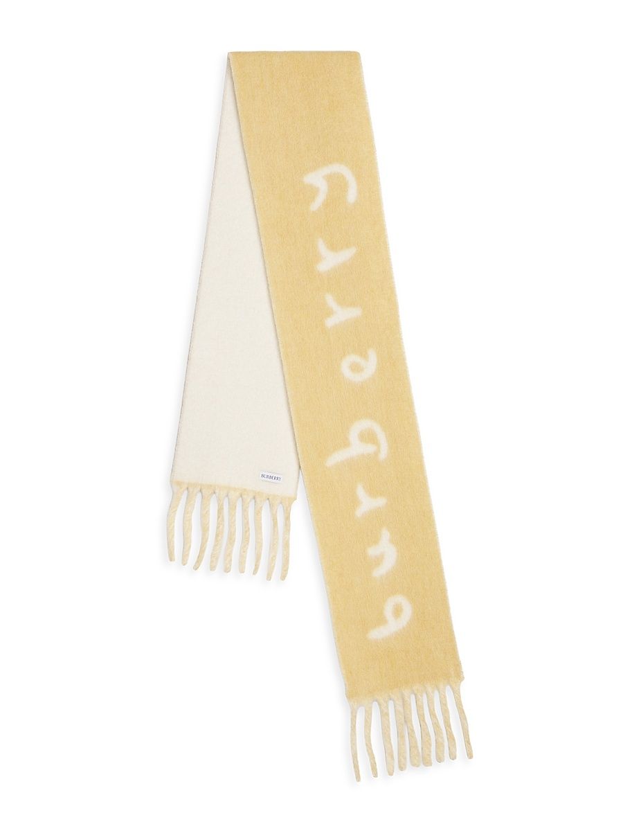 Women's Reversible Logo Jacquard Alpaca-Blend Scarf - Sand