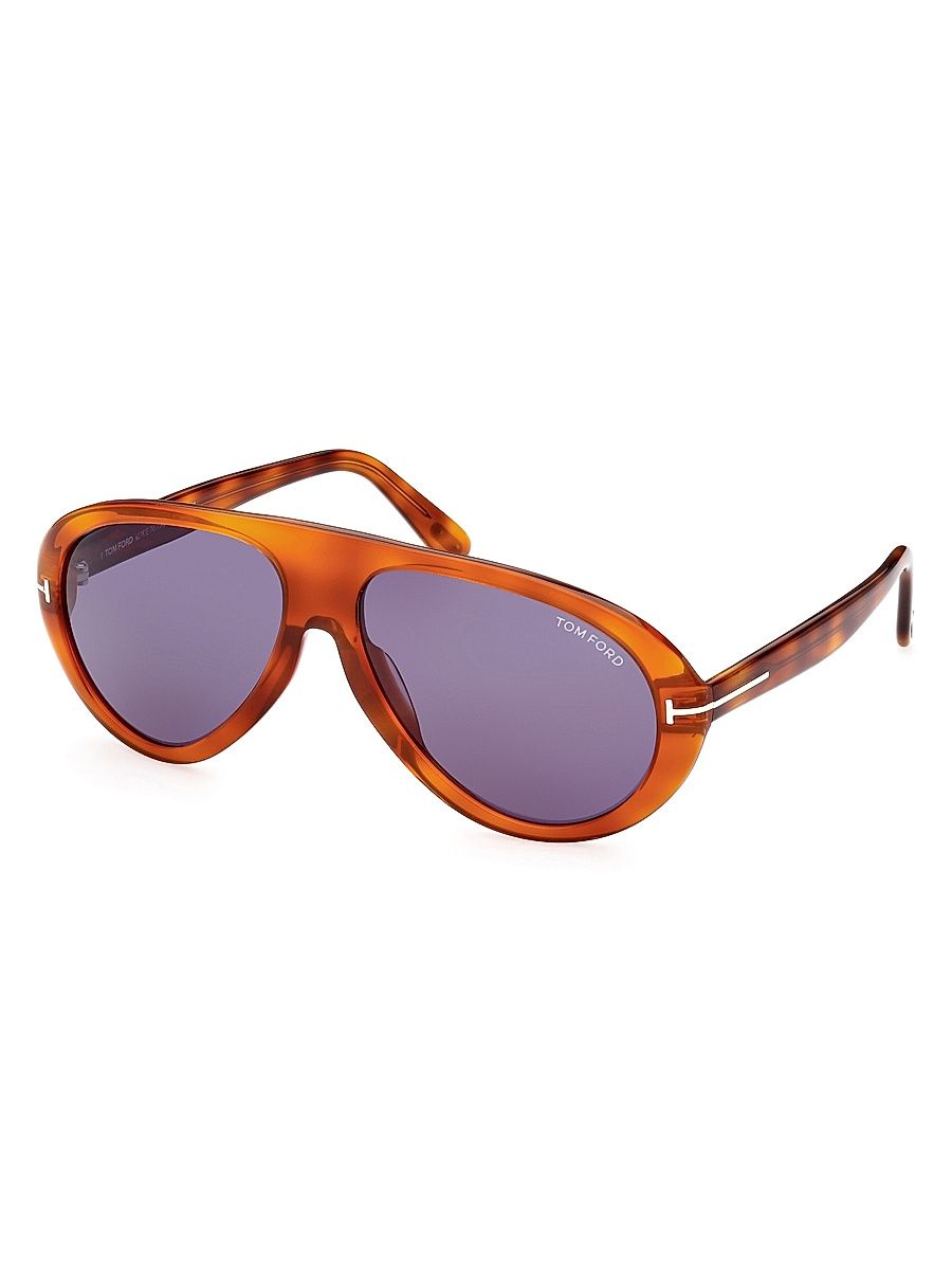 Men's Camillo-02 60MM Aviator Sunglasses - Havana
