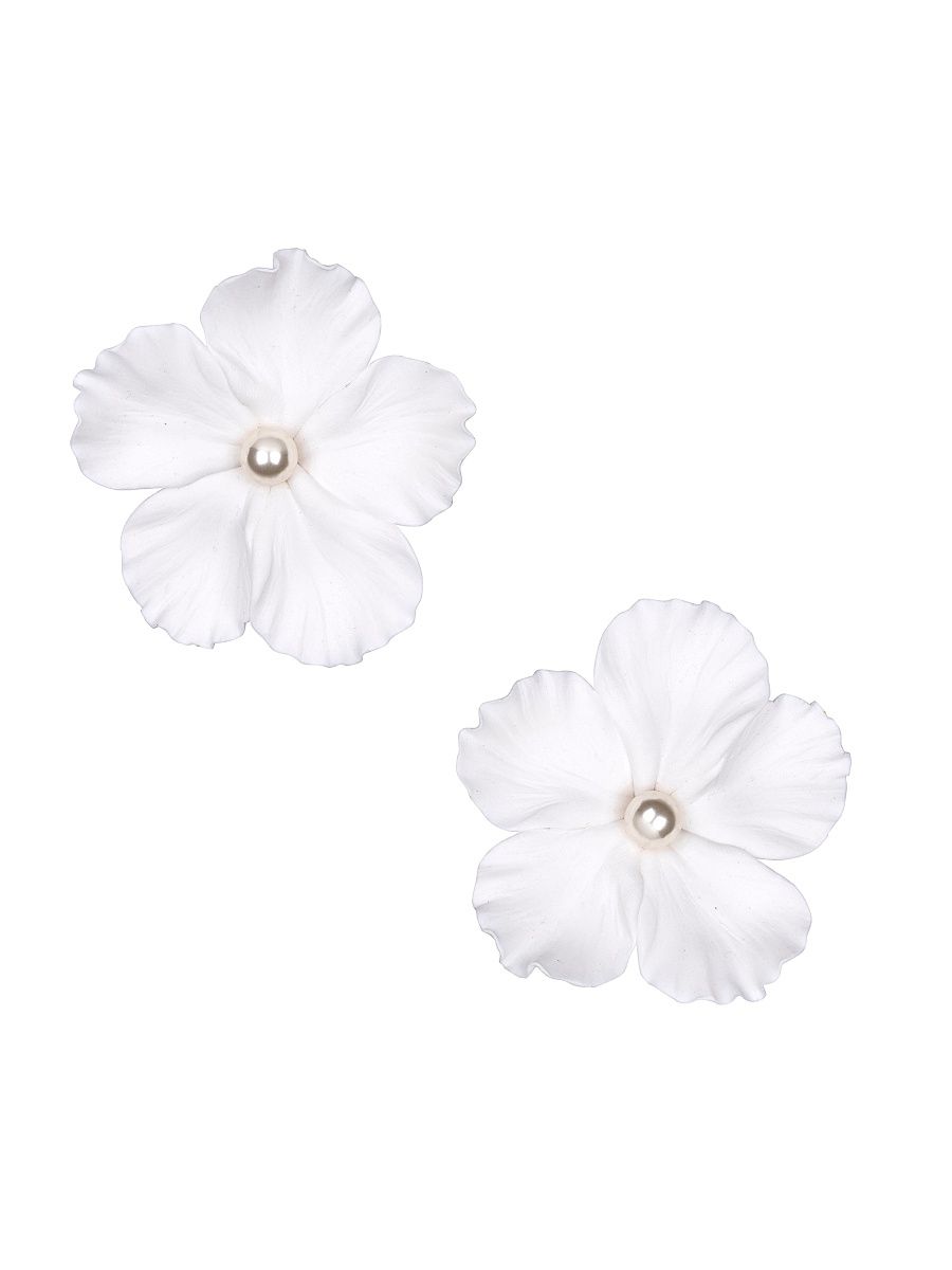 Women's Verone Polymer & Imitation Pearl Stud Earrings - Cream