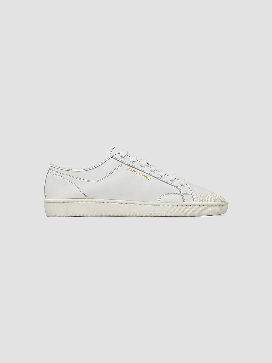 Saint Laurent Women's Gym Sneakers in Smooth Leather - White - Size 6