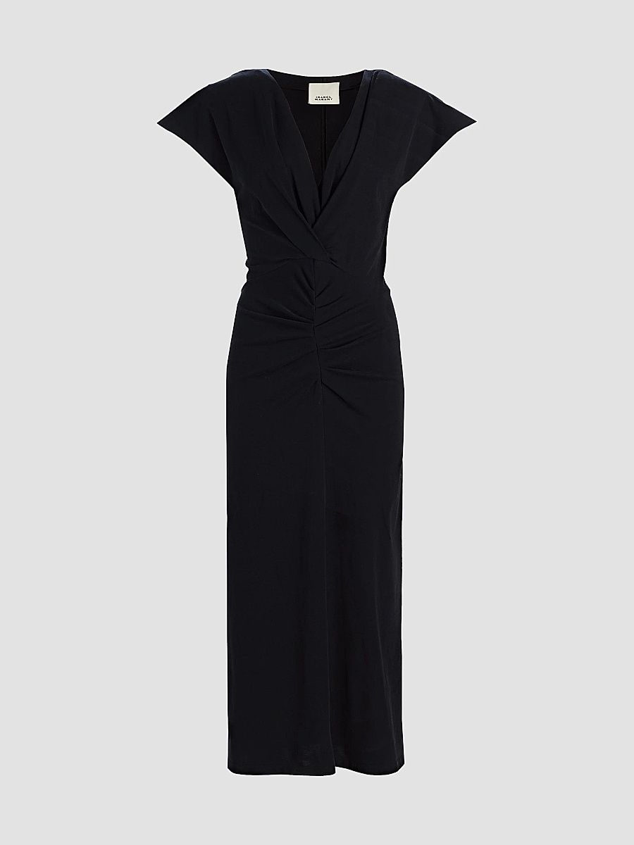 Isabel Marant Women's Nadra Draped Cotton Maxi Dress - Black - Size 10