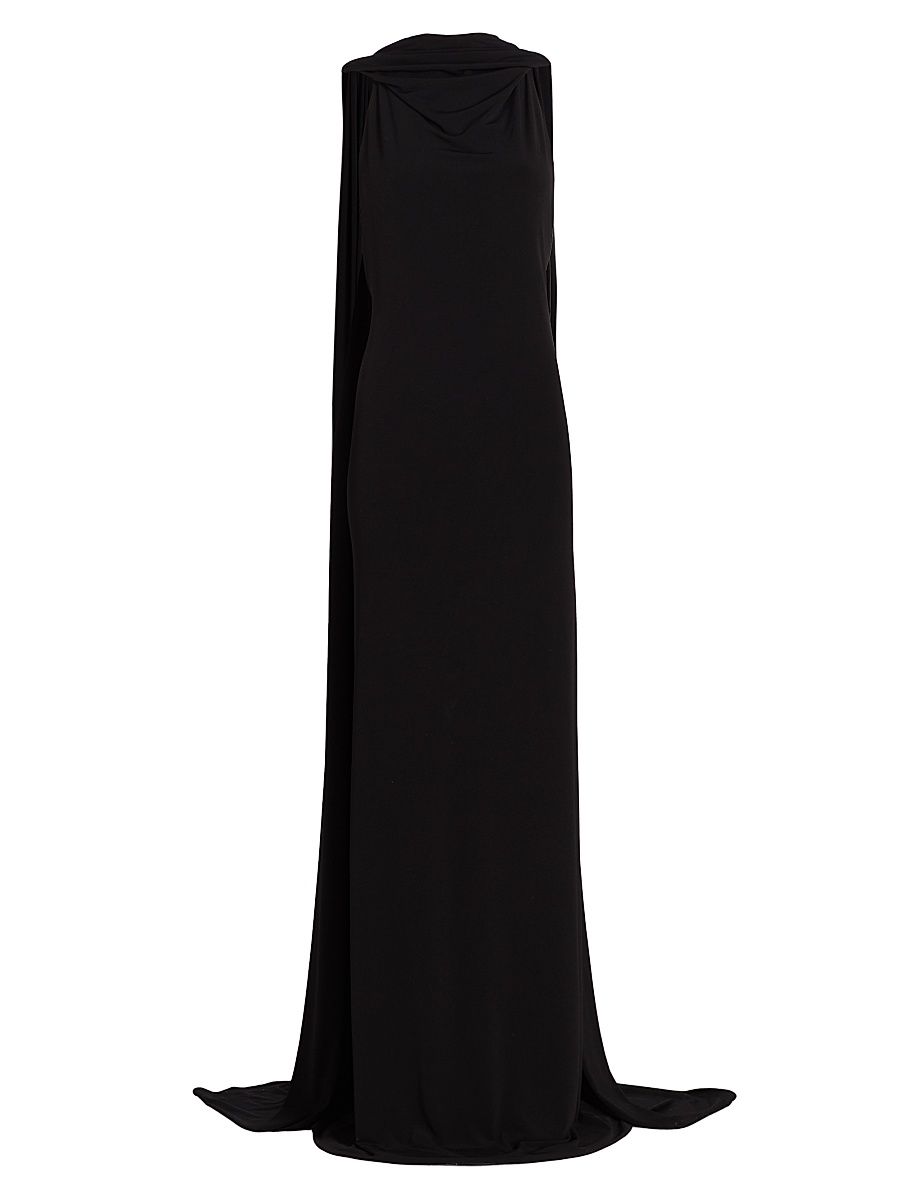Women's The Presley Draped Gown - Black - Size 8