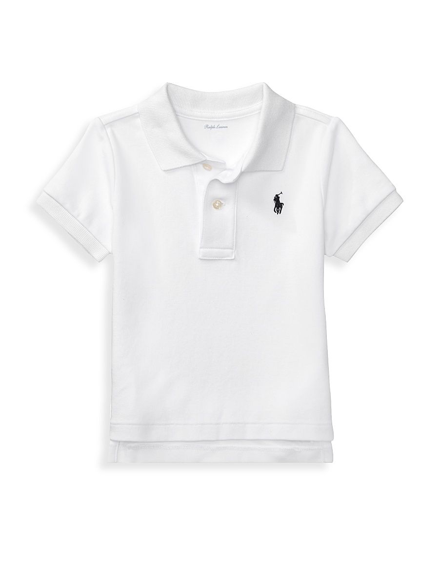 Baby Boy's Cotton Interlock Polo - White - Size 9 Months