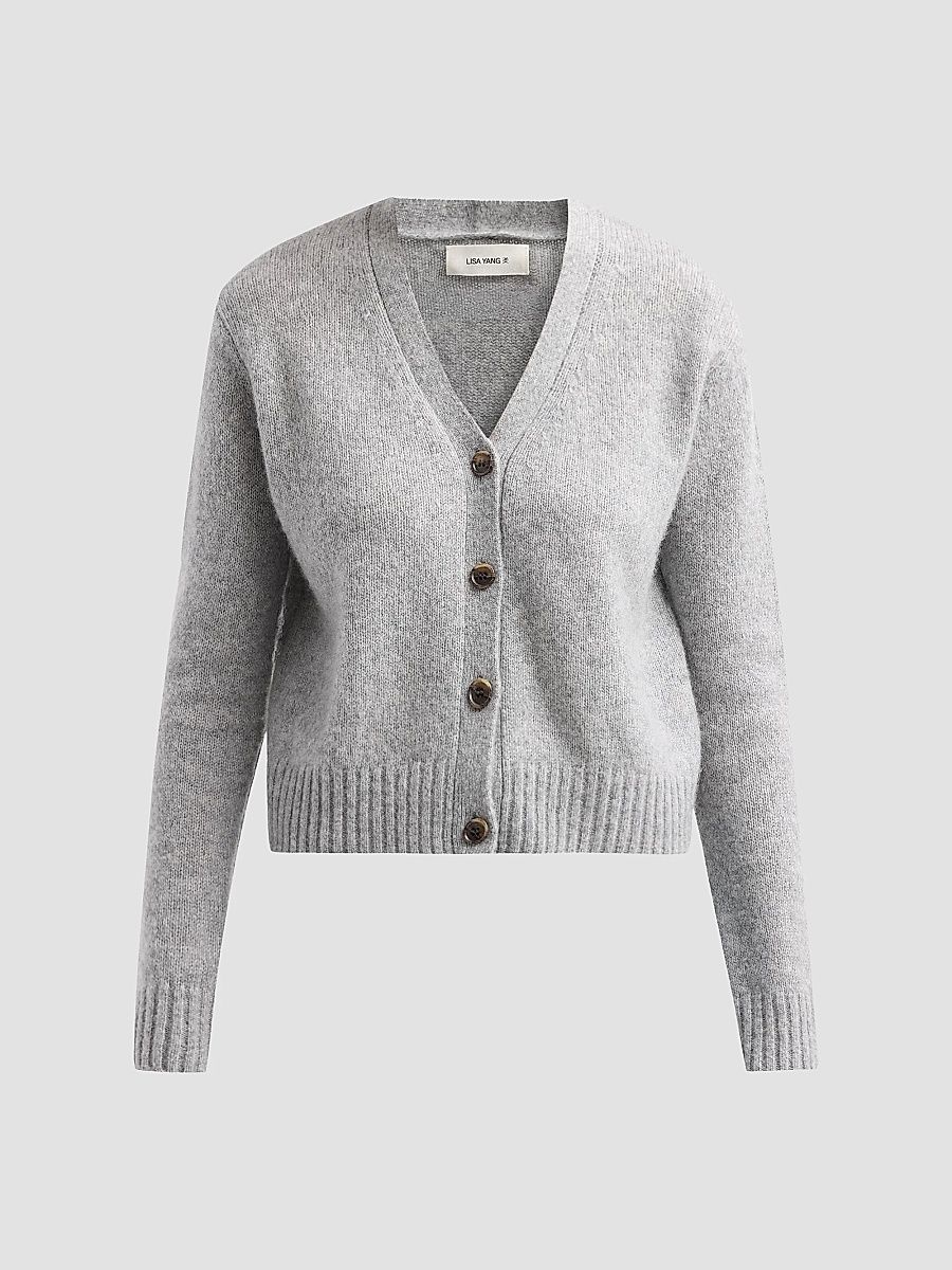Lisa Yang Women's Marionette Cashmere-Silk Regular-Fit Cardigan - Cloudy - Size XS