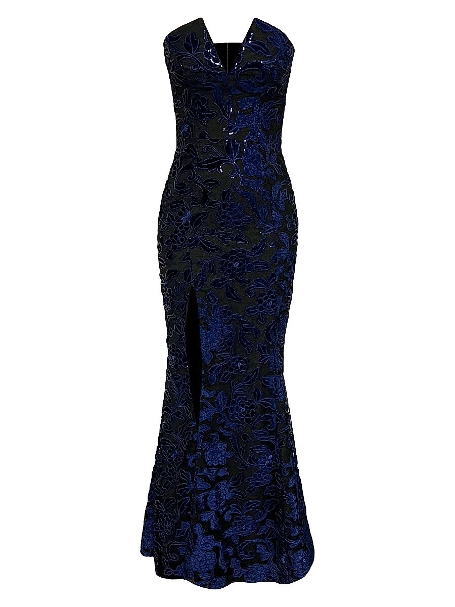 Women's Fernanda Sequin Mermaid Gown - Navy Black - Size XL