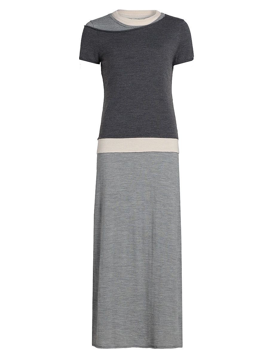 Women's Lyric Merino Wool-Nylon Maxi Dress - Heather Grey Multi - Size XL