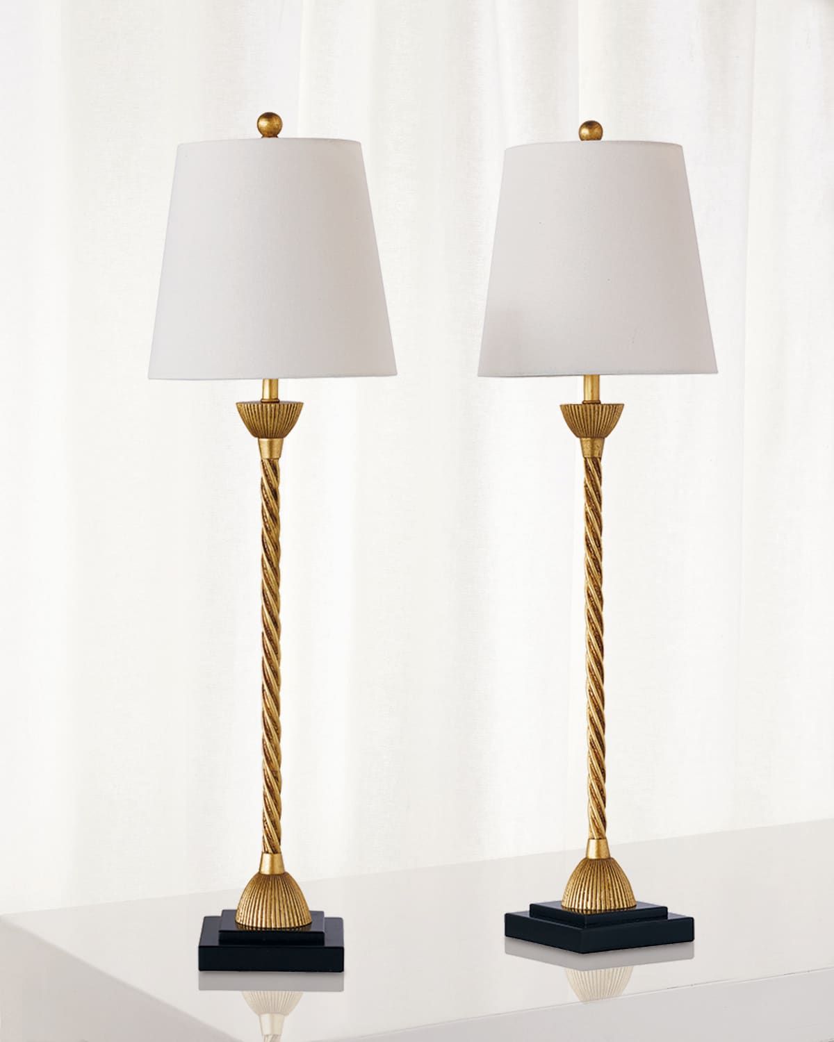 Delfern Gold Buffet Lamps, Set of 2