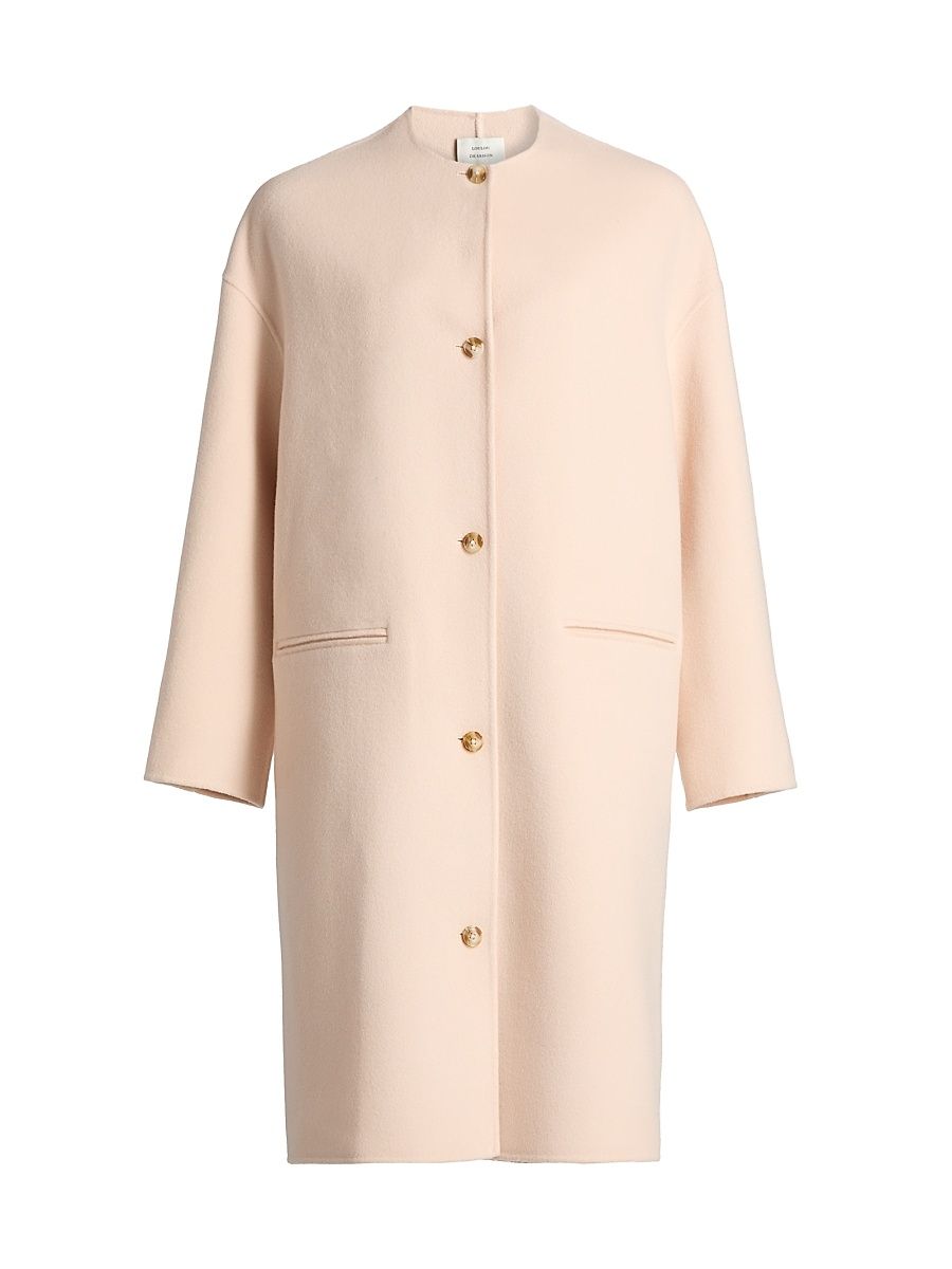 Women's Kerry Oval-Shaped Coat - Cream Rose - Size 0