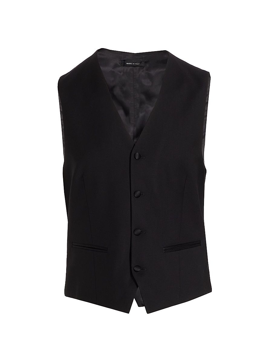Men's COLLECTION Classic Tuxedo Vest - Black - Size 44