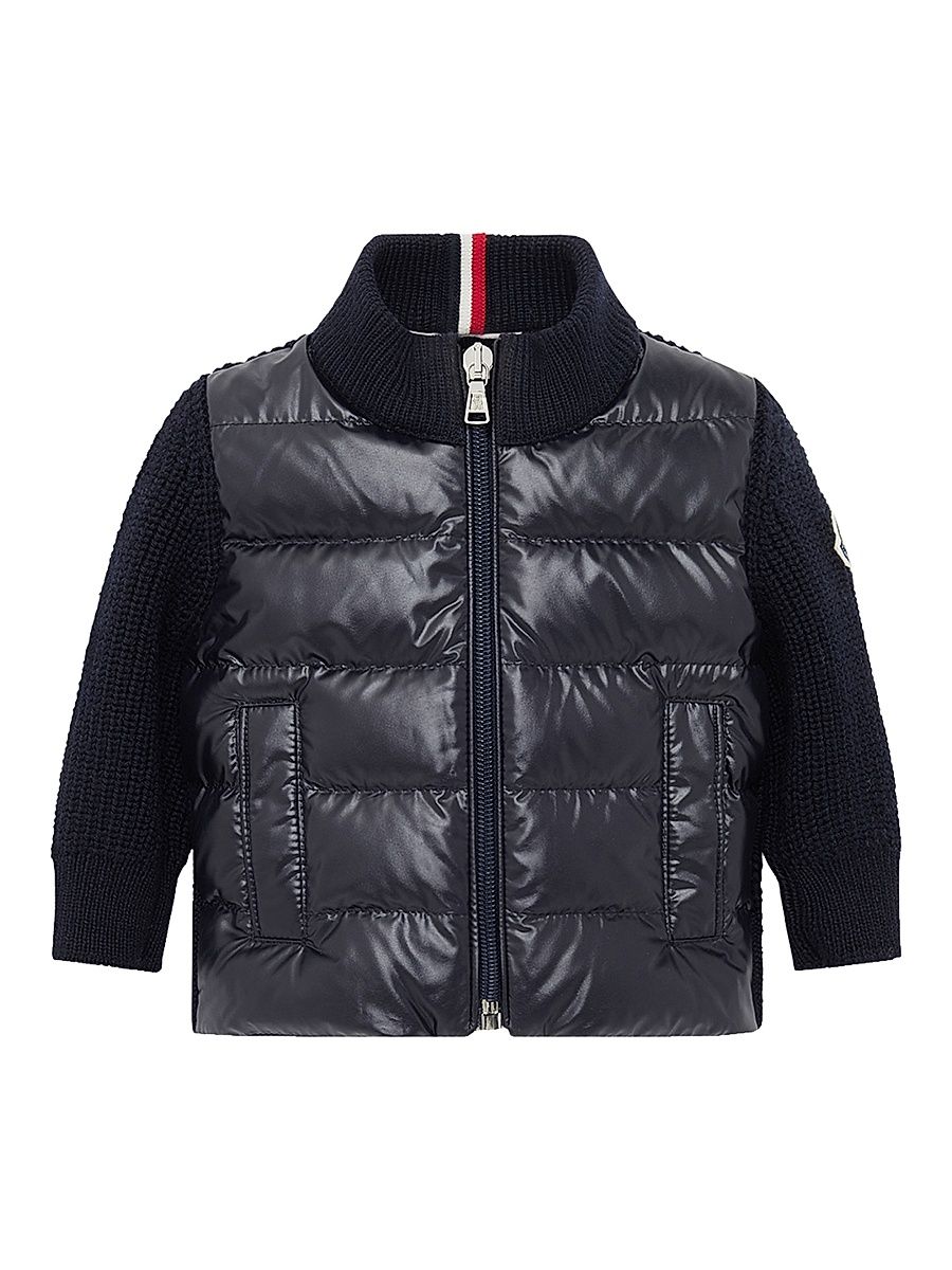 Baby Boy's & Little Boy's Down-Filled Cardigan in Wool - Navy Blue - Size 3