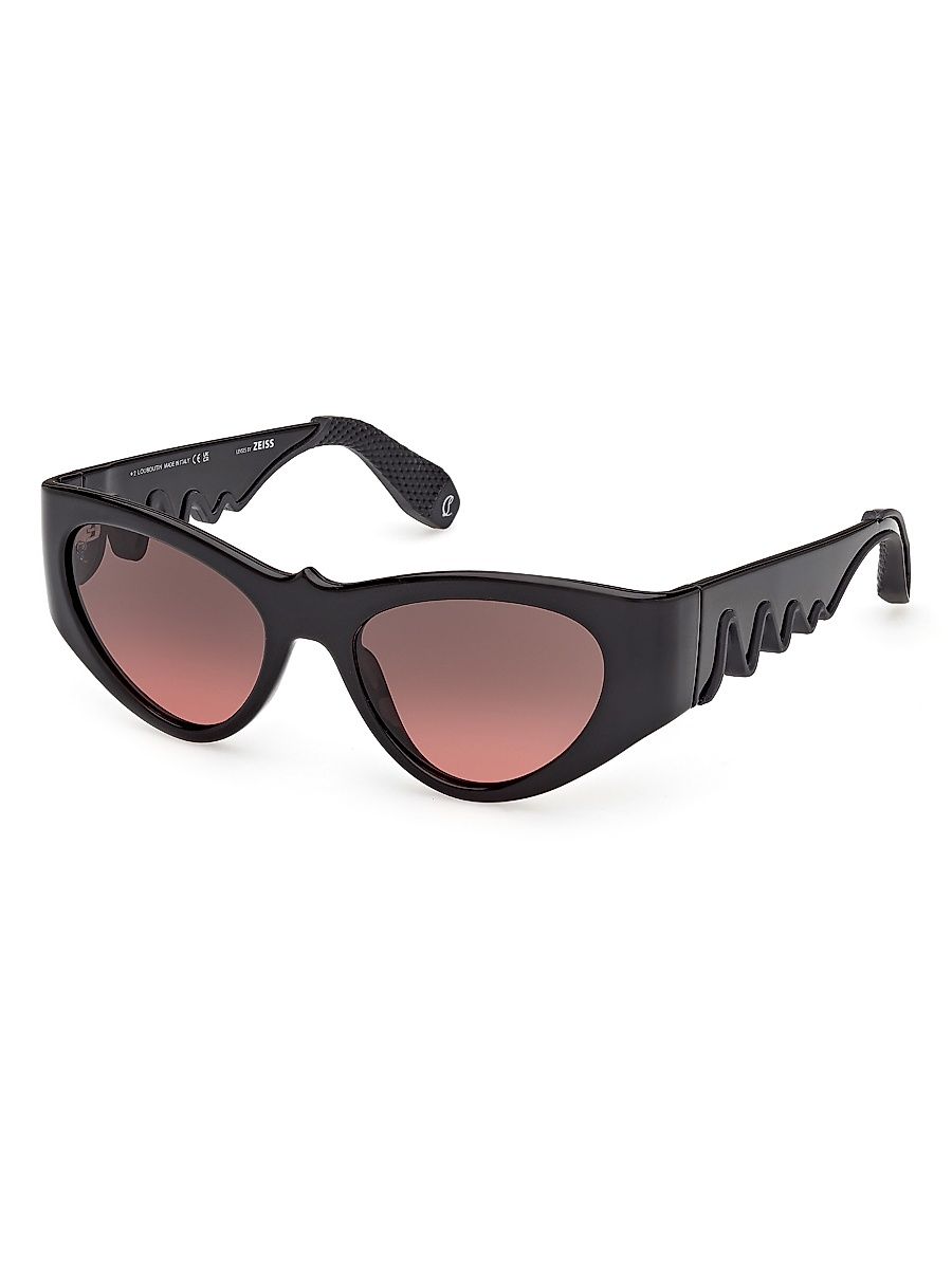 Women's Loubishark 54MM Cat-Eye Sunglasses - Black Smoke Red