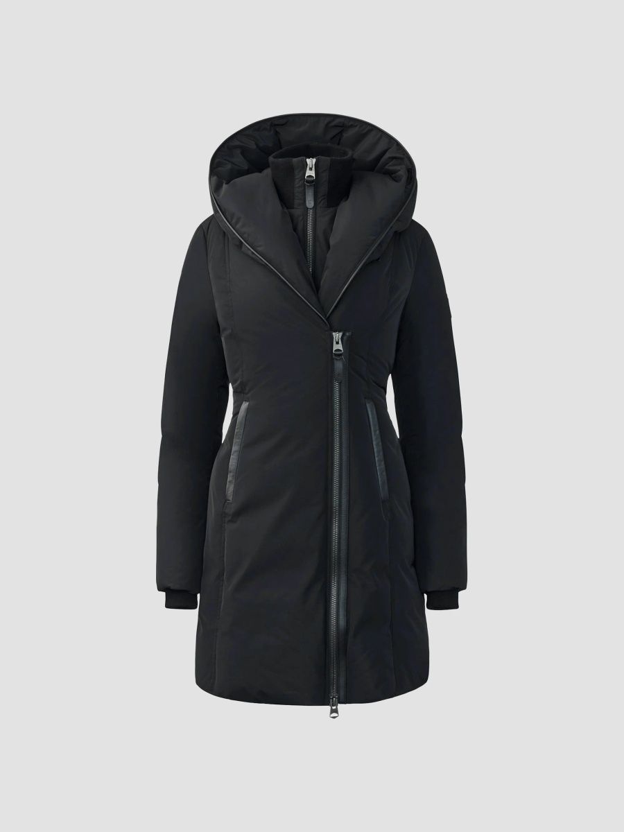 Mackage Women's Kay Down Fitted Long Coat - Black - Size Large