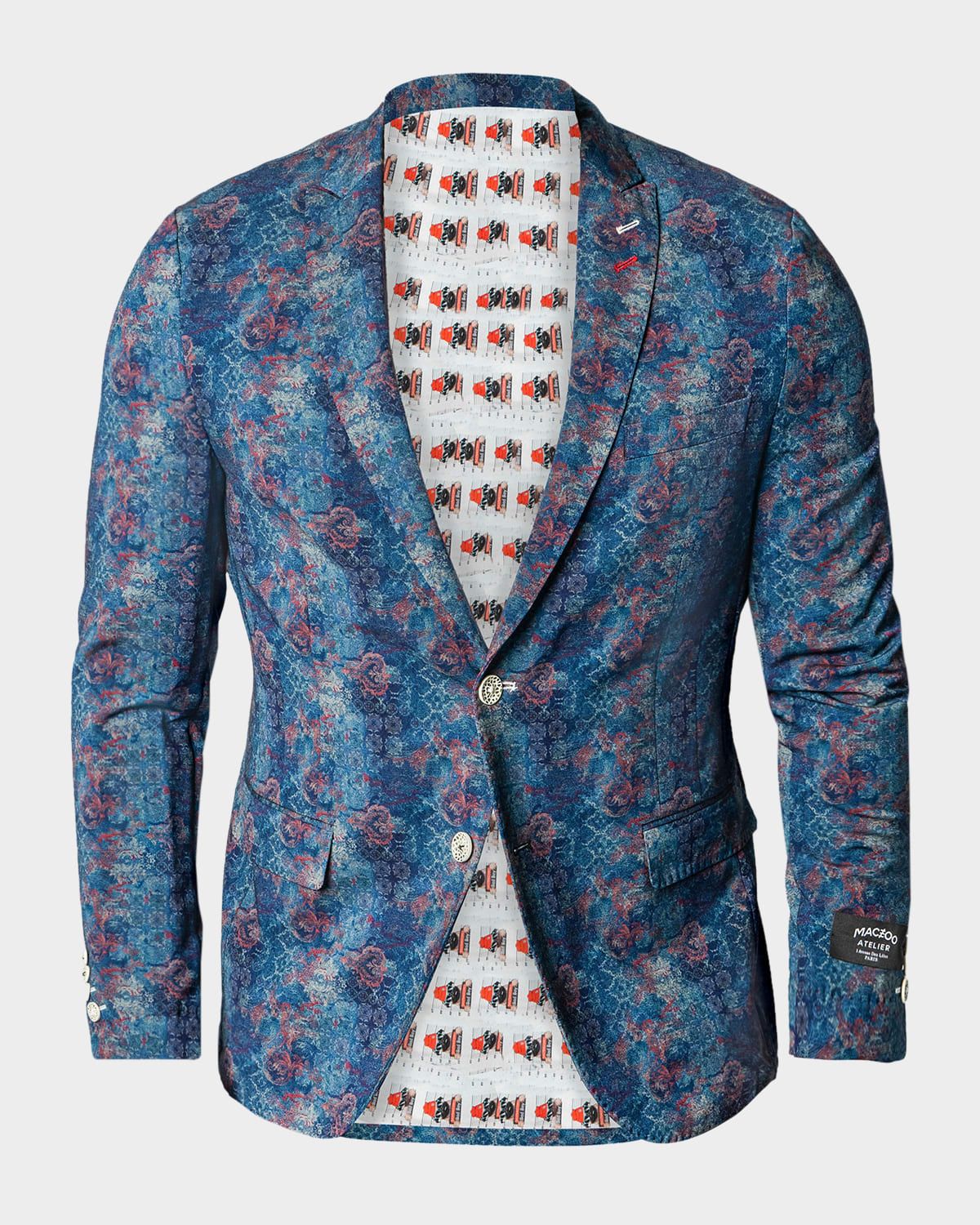 Men & apos;s Descartes Damask Unconstructed Blazer