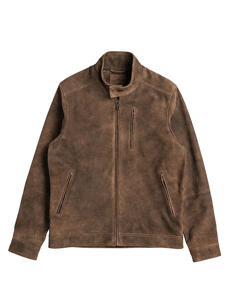 Men's Mandeville Leather Jacket - Seal - Size Small