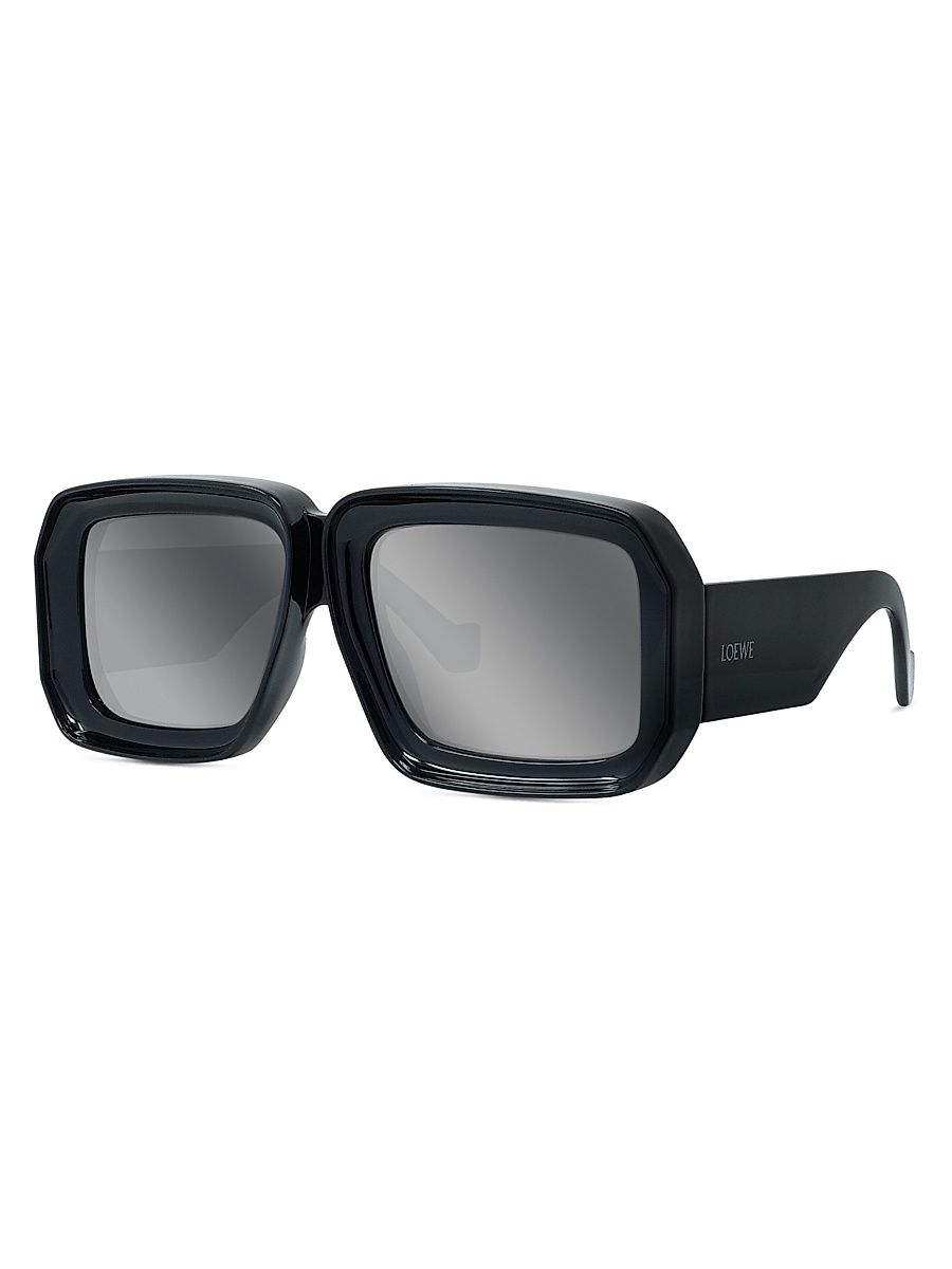 Women's LOEWE x Paula's Ibiza 56MM Square Sunglasses - Shiny Black Smoke