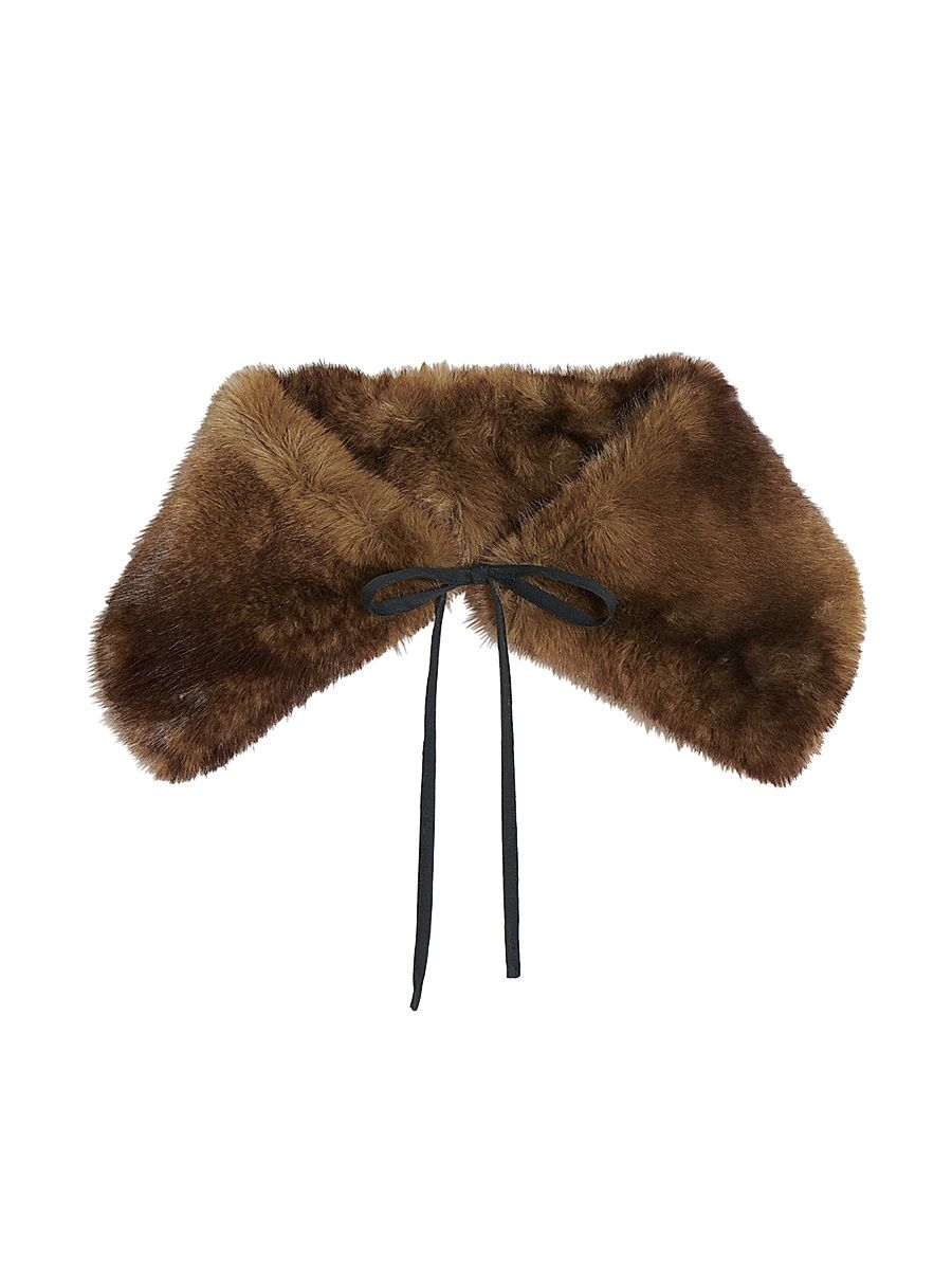 Women's Eliza Faux-Mink Collar - Mink