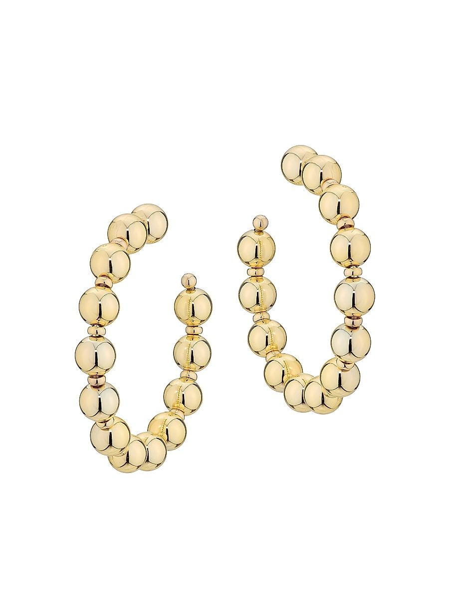 Women's Paola Beaded Hoop Earrings - Gold