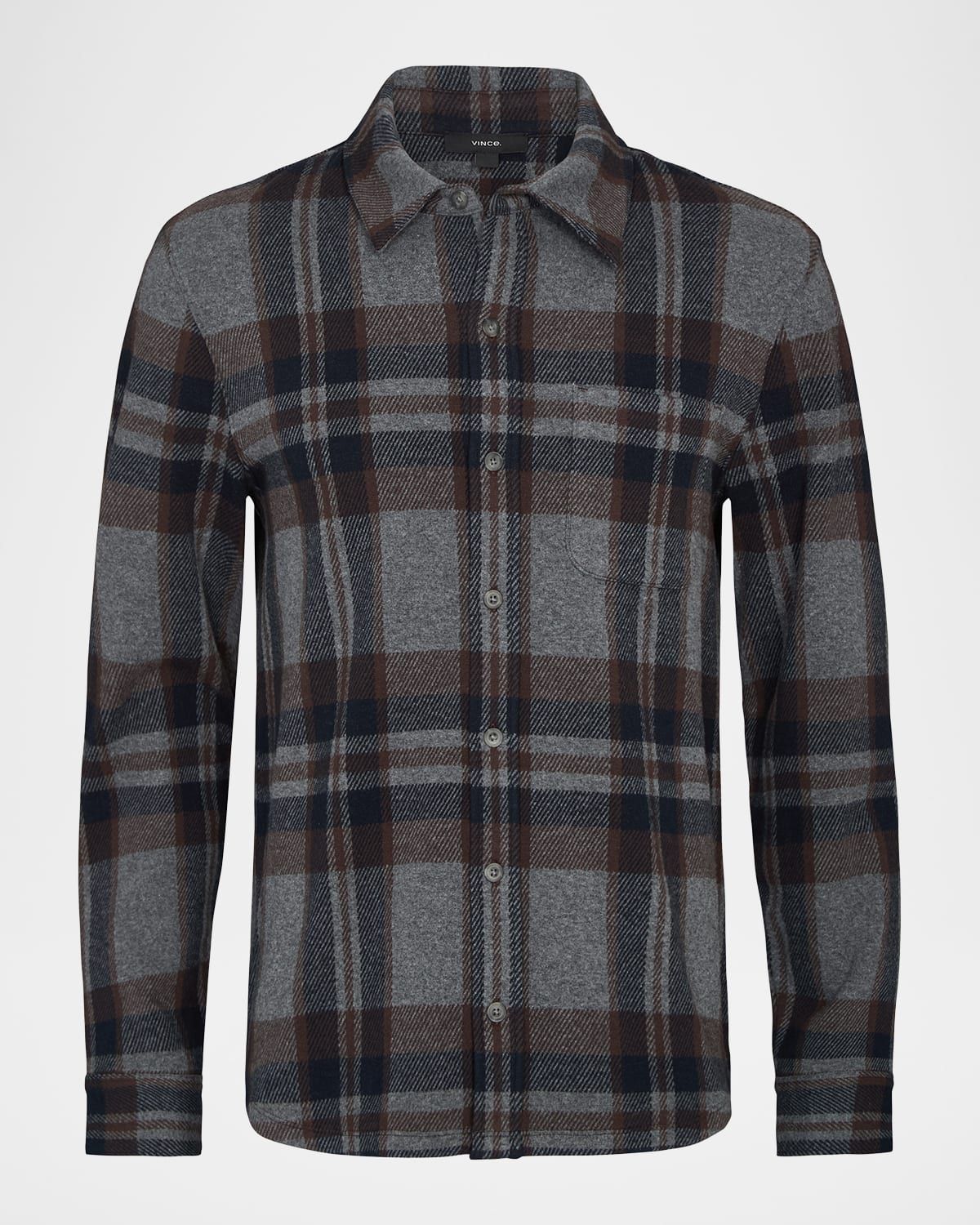 Men & apos;s Plaid Knit Overshirt