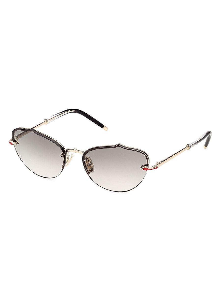 Women's 59MM Cat-Eye Sunglasses - Gold Black