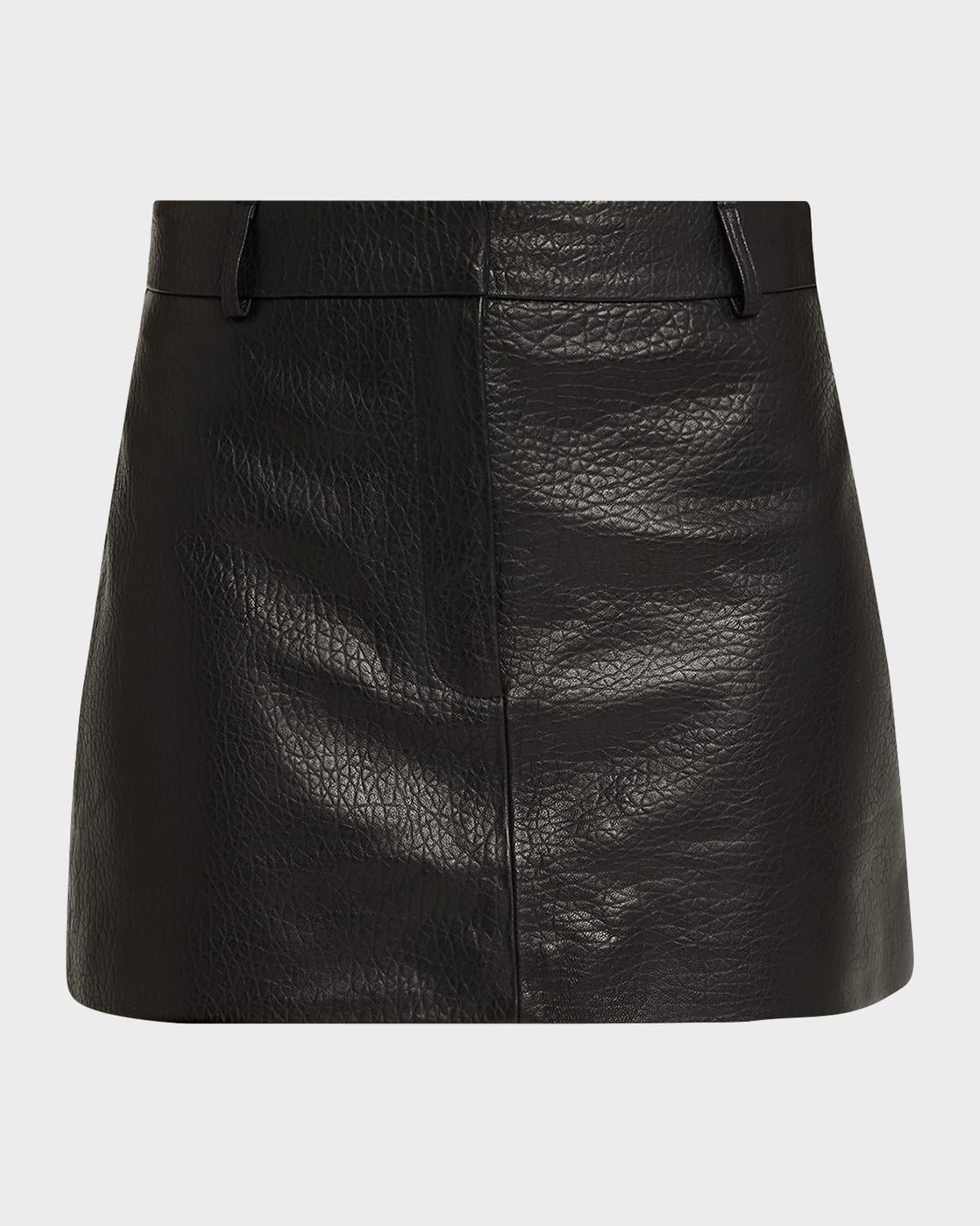 Pebble Leather Mini Skirt