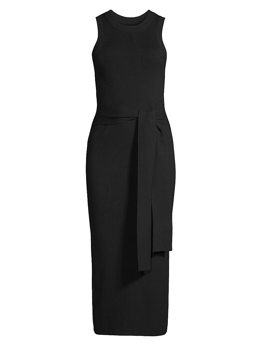 Women's Logan Rib-Knit Sleeveless Midi-Dress - Optic - Size XL