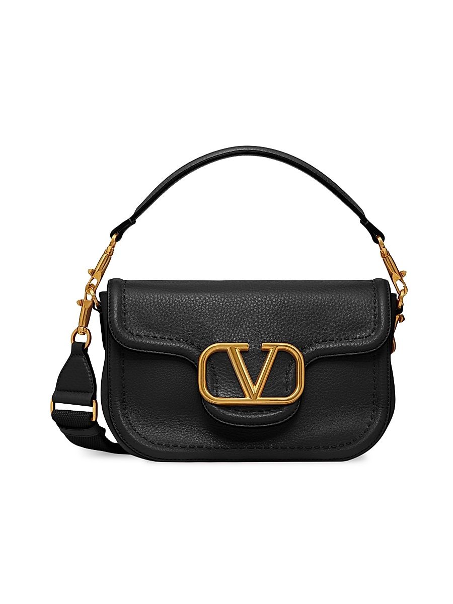 Women's Alltime Grainy Calfskin Shoulder Bag - Black