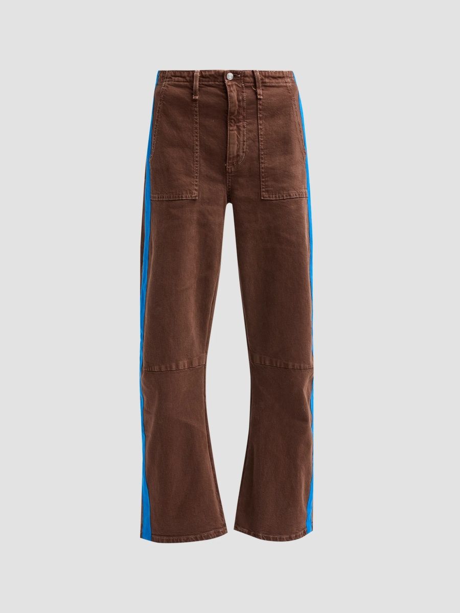 Le Jean Women's Track Utility Soft Barrel-Leg Pants - Espresso - Size 31