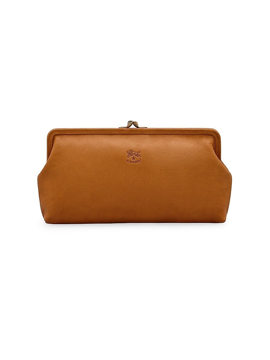 Women's Classic Leather Clutch - Natural