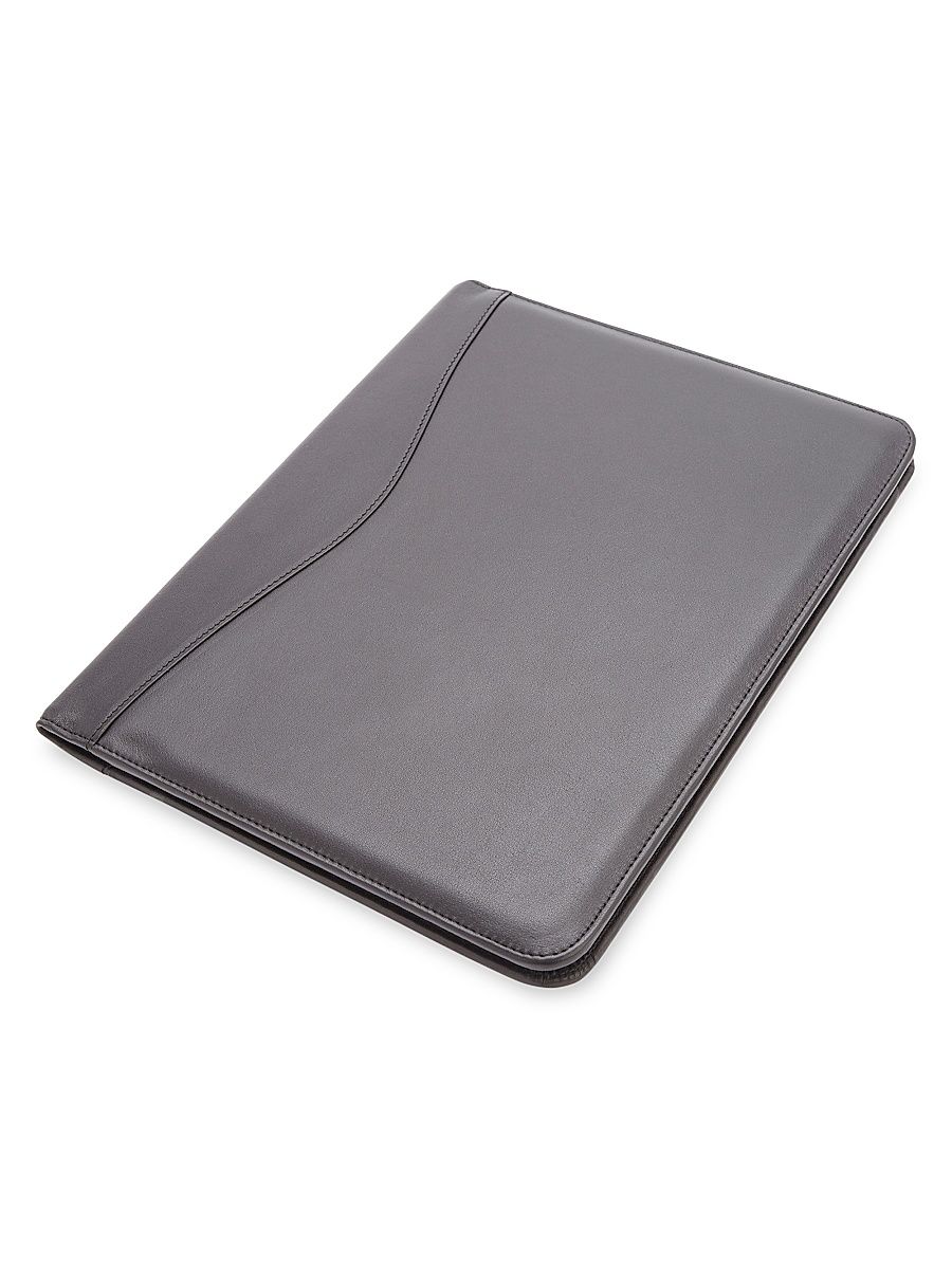 Leather Suede-Lined Writing Portfolio - Tan