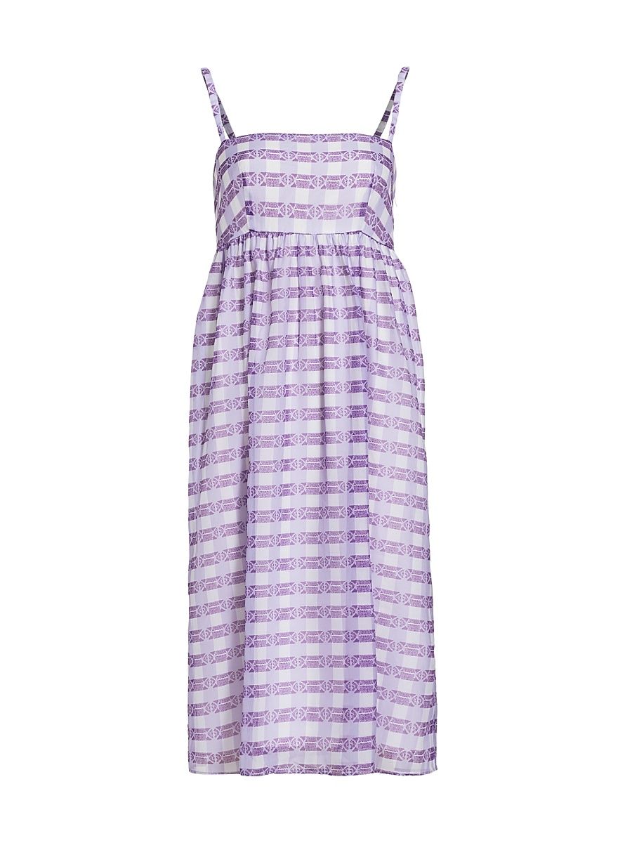 Women's Aspen Plaid Fit & Flare Midi-Dress - Bright Violet - Size 10