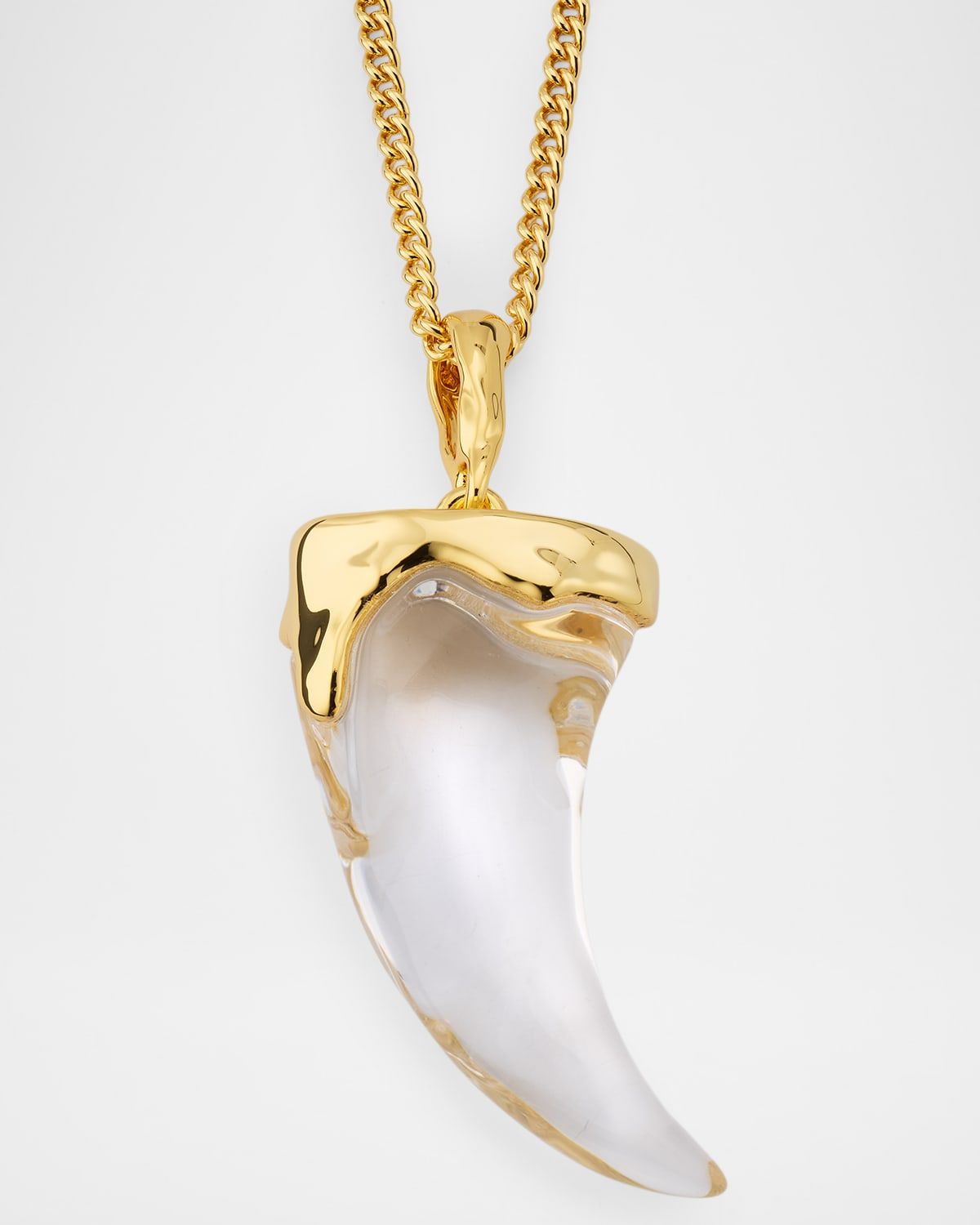 Liquid Lucite Horn Pendant Necklace