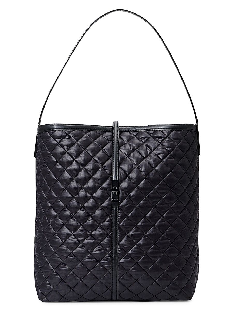 Women's Large Astor Quilted Hobo Bag - Black