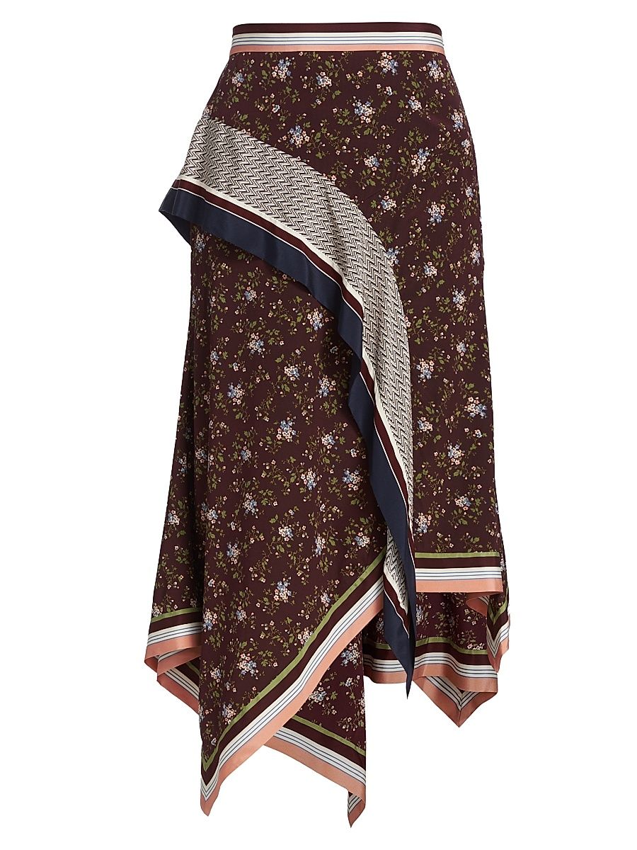 Women's Kandi Asymmetric Floral Midi-Skirt - Size 6