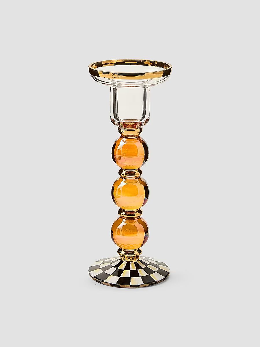 Courtly Check Large Glass Candlestick Holder